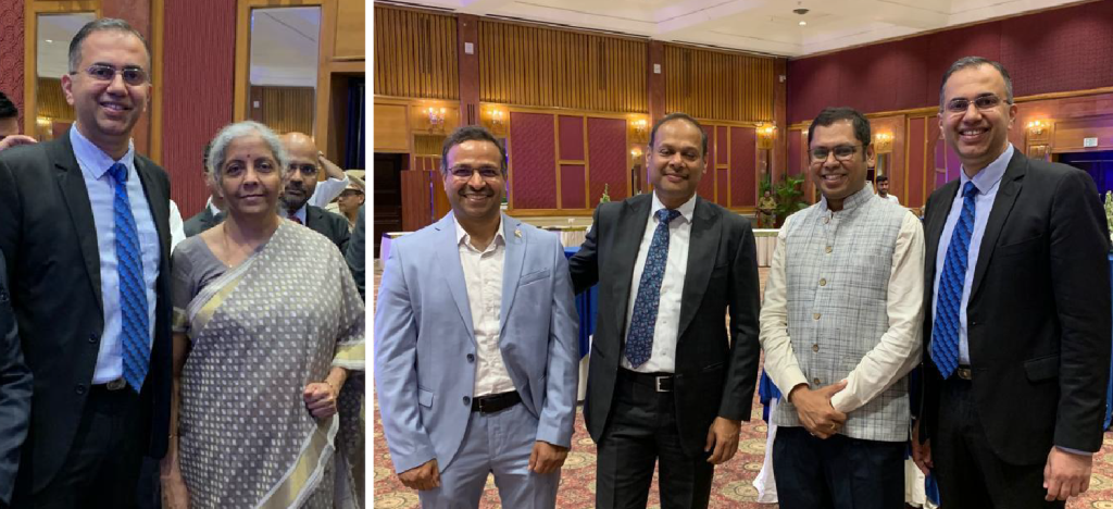 Left: R Venkatesh, SVP and Head-Public Policy, CoinSwitch with Hon’ble Finance Minister Nirmala SitharamanRight: R Venkatesh, SVP and Head-Public Policy, CoinSwitch (right) with India’s stellar FATF team. 