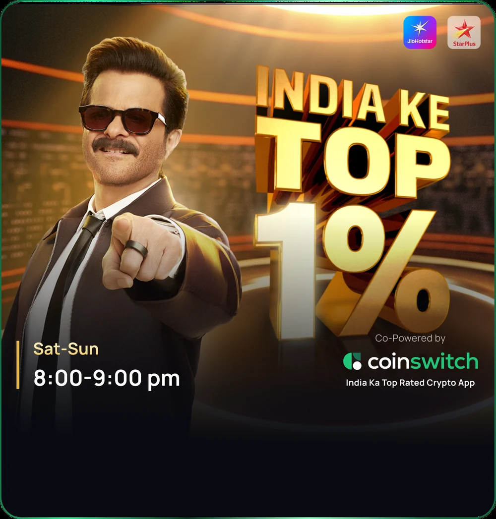 India Ke Top 1% — Sat-Sun 8:00-9:00 PM, co-powered by CoinSwitch
