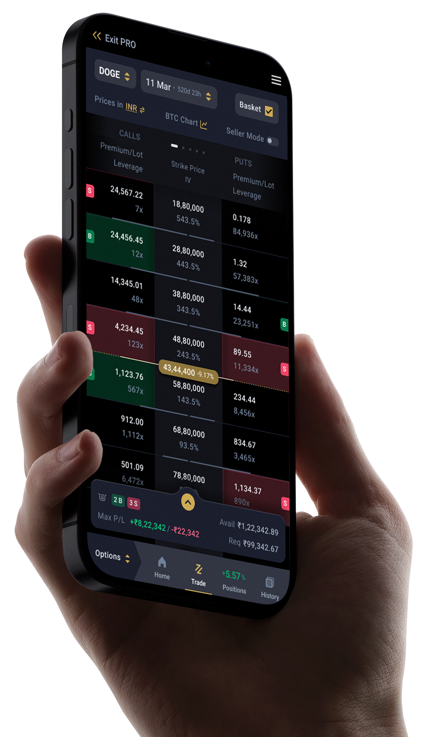 CoinSwitch PRO Options Trading App