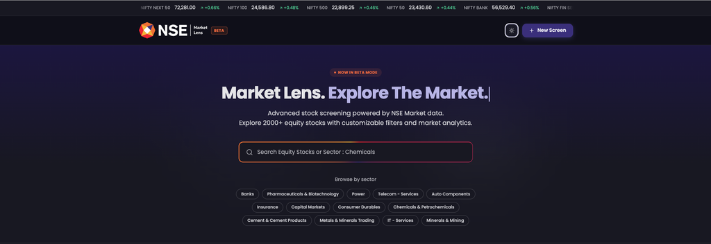 NSE Market Lens Website